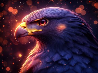 Wall Mural - Eagle in a Burst of Light