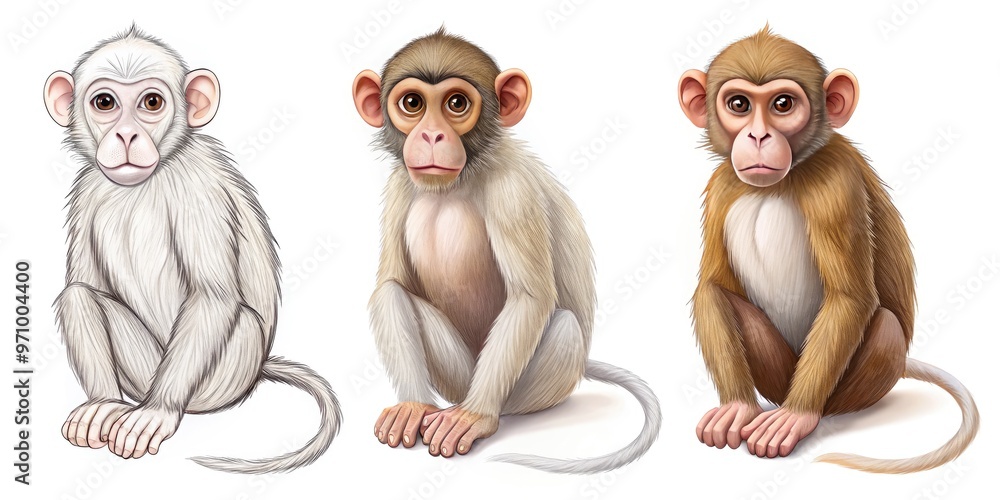 Monkey Step Integer A step-by-step illustration guide on a white background shows a simple ...
