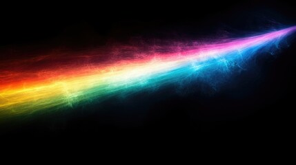 Photography of a rainbow against a black backdrop Abstract web design suitable for banners and panels Unique surreal light dispersion for computer and desktop backgrounds