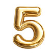 © Patrick - golden number 5 isolated on a transparent background