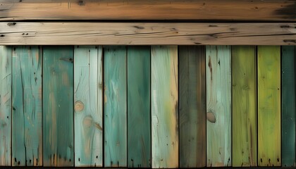 vintage wood planks with a painted green textured background