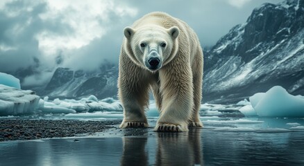 Canvas Print - Polar Bear on Ice