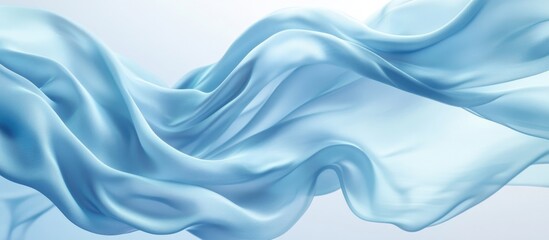 Smooth Light Blue Silk Fabric Waves Flowing Background