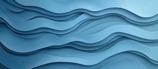 Wall Mural - Abstract Blue Wavy Background With Wallpaper Design For Wide Banner