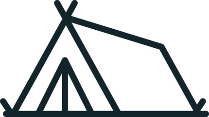 minimalist camping tent icon representing outdoor adventure