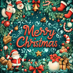 Sticker - christmas greeting card