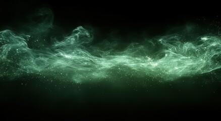 Wall Mural - Abstract Green Smoke Swirls