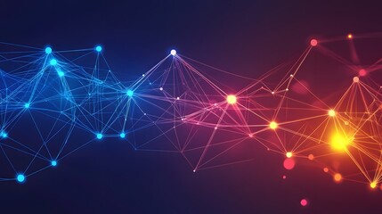 Wall Mural - blockchain-inspired geometric design with connected points
