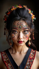 Wall Mural - Chinese makeup face decoration portrait traditional modern