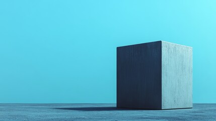 Wall Mural - A grey box is sitting on a concrete surface