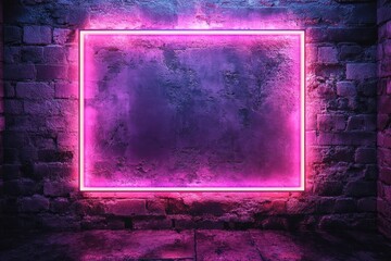 Canvas Print - Neon Sign on Brick Wall