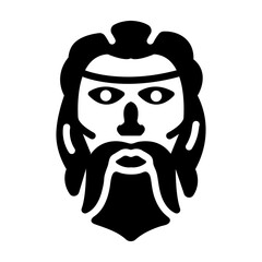 Sticker - A glyph icon of zeus head 