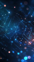 Wall Mural - A mesmerizing abstract background featuring blue and orange lights with a futuristic design and radiant glowing elements.