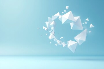 Wall Mural - Abstract geometric shapes in a light blue background, creating a modern and stylish visual appeal. Perfect for digital design.