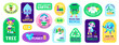 © Sonium_art - Eco stickers set. Vector cartoon badge bundle about environment conservation for kids.