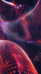 Wall Mural - Vibrant abstract background featuring flowing lines and glowing dots, ideal for tech or creative themes.