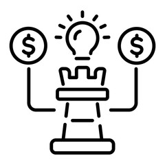 Sticker - Investment strategy icon in linear style