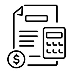 Sticker - Budgeting icon in linear style 