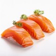salmon sashimi isolated on white background