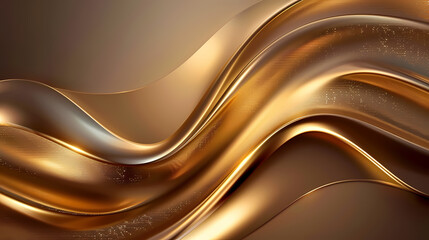 Line curve golden luxury on brown background. Realistic template cover 3d style design. Vector illustration.