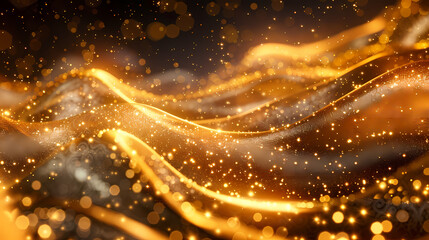 Luxury abstract gold background with glitter light effect decoration.