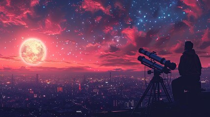 telescope at night 