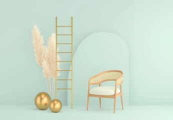 Poster - Abstract background with realistic geometric objects in 3D. Designed by Trendy minimal poster.