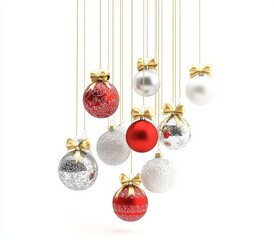 Aufkleber - Snowflake Christmas white red sparkly gift festival winter december season happy new year sparkle ball merry christmas 2022 2023 2024 all year long