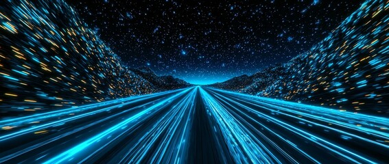 Leinwandbilder - Intense beams of laser light on transparent background. Arrows of light left by acceleration speed motion on a night road. A fast train moving over darkness. Stock illustration.