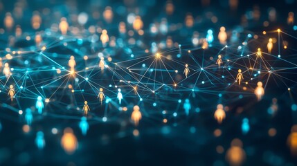 Poster - Imagine a network of interconnected nodes representing partnerships, collaborations, and increasing connections with the purpose of visualizing the expansion of that network