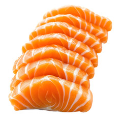 Wall Mural - Raw salmon sushi slice isolated on transparent background Generative Ai.