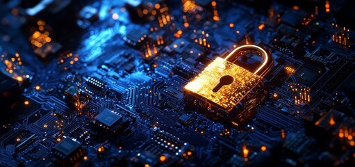 Leinwandbilder - A cybersecurity service concept for motherboard and safety authentication networks, AI regulation laws, and login and connection functionality.