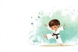 © neiros - Karate girl illustration on white background