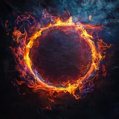 Aufkleber - Electric blue ring of plasma, isolated on black background.