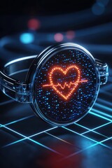 A modern smartwatch displaying a glowing heart rate monitor, symbolizing health and technology integration in daily life.