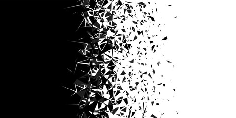 abstract shatter background. cloud of pieces and fragments after wall explosion. destruction effect.