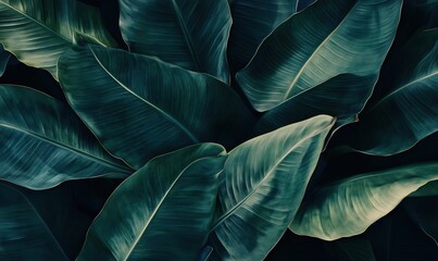Wall Mural - a close up of a leafy green plant with a dark background. the leafy green plant is the main focus of