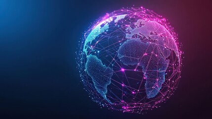 global network earth digital futuristic connected world