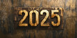 © TheMassive - The numbers '2025' carved in metallic bronze color texture, symbolizing the new year.