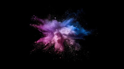 Wall Mural - abstract_colored_dust_explosion_on_a_black_background