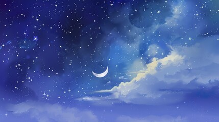 background_night_sky_with_stars_and_moon