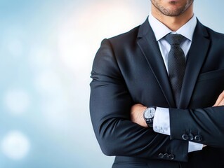 Wall Mural - Confident Businessman with Arms Crossed.