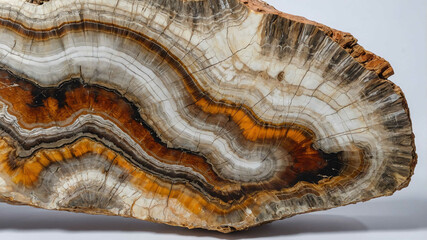 Wall Mural - Petrified wood with plain white background