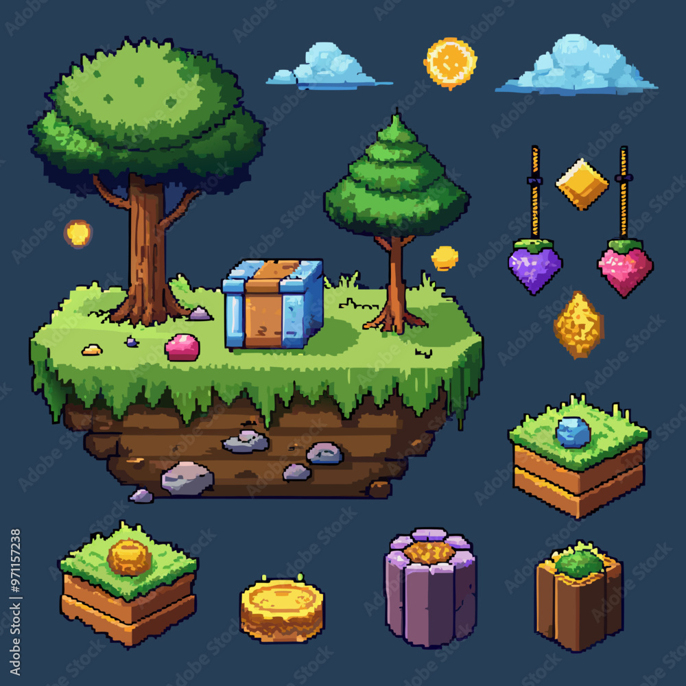 2d-pixel-art-game-assets Stock Vector | Adobe Stock