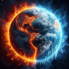 burning earth in fire | climate change | high resolution large image at 300 dpi