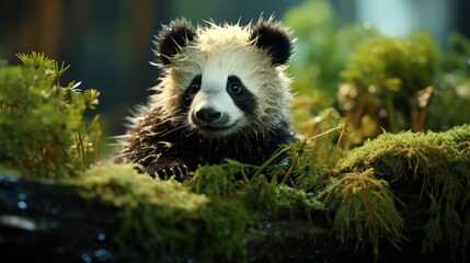 Wall Mural - panda in the woods