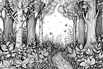 Wall Mural - Adult colouring book page	
