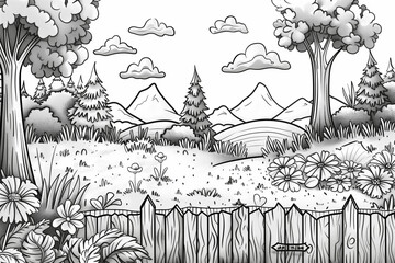 Wall Mural - Adult colouring book page	
