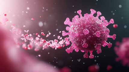 An animated illustration of a virus being neutralized by antibodies, symbolizing the importance of vaccination.