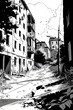© Adobe Contributor - Black and White Illustration of a Desolate City Street